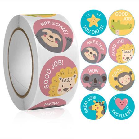 500st Stickers Klistermärken - Djur Motiv - Cartoon Multifärg