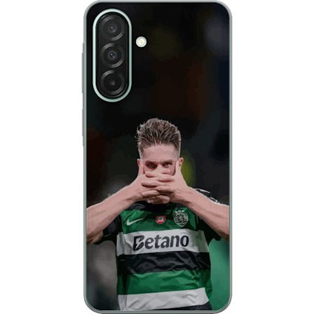 Kompatibel Mobilcover til Samsung Galaxy A26 Viktor Gyökeres Sporting Green Design stilfuld fodboldkunst i grønne toner med fokus på energi og passion