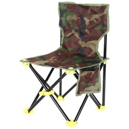 Liten fritidsfiskestol Fiskefåtölj Ryggstöd Ponnybälte med ram Fritidsstol