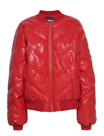 Jacket Shiny Pu Vuorillinen Takki Topattu Takki Punainen ROTATE Birger Christensen