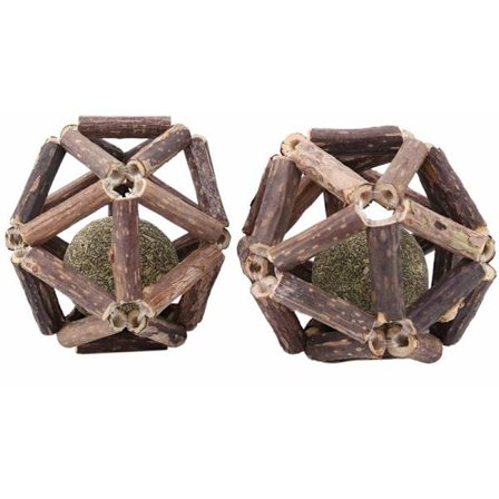 Kæledyr Catnip Bold Exquisite Pet Bite Legetøj Rengøring Molar Care Bold Håndlavet Træ Kat Legetøj Pet Rehabilitering