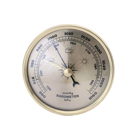 90 mm Diameter Gylden Barometer - Præcis Måling af Atmosfærisk Tryk til Vejrovervågning