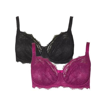 Debenhams, Dam/dam, Icke Vadderad Spetsbh (förpackning Med 2) 34e Plus