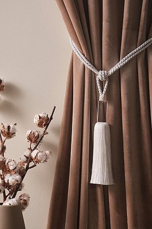 Jotex - Embrasse Met Kwast 2-pack Wit Wit - BIBI - Koop Embrasses bij Jotex