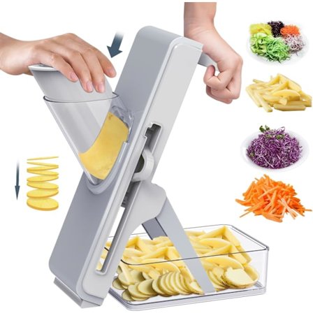 Grøntsagshakker, Grøntsagsskærer, Mandolin Grøntsagsskærer - Grøntsagshakker Køkkenredskaber & Gadgets (Grå)