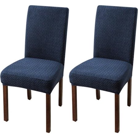 Stolebetræk til spisestuestole Spisestuestolebetræk Strækbare køkken Parsons stolebetræk (Navy Blue, 2 stk.)