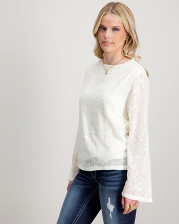 LMTD NLFRISIANNA LS SHORT TOP Blanc Hauts et chemisiers Fille - Kids Brand Store