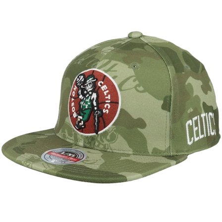 Mitchell & Ness - NBA Camo fitted Cap - Boston Celtics Tonal Green Camo Stretch Fitted @ Hatstore