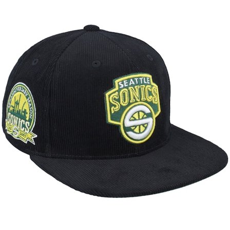 Mitchell & Ness - NBA Zwart snapback Cap - Seattle Supersonics Black Cord Hwc Black Snapback @ Hatstore