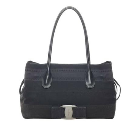 Salvatore Ferragamo Pre-owned, Nylon Shoulder Bag Zwart, Dames, Maat:ONE Size