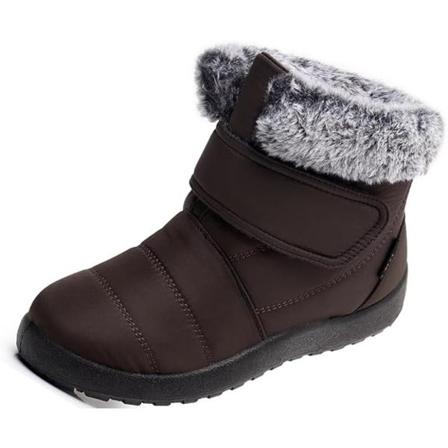 Kvinnors snökängor Vinterpälsfodrade ankelstövlar Brown 39