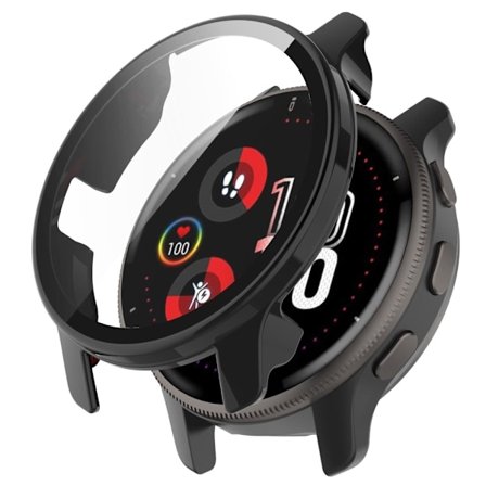Garmin Venu 2 Plus cover with tempered glass screen protector - Black