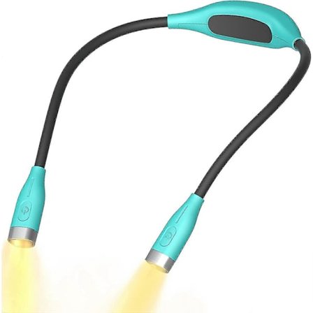 LED Leselys for Nakke, Sengeleselys, 3 Lysstyrkenivåer, Håndfri, USB-C Oppladbar, Lettvekt, Bøybar Arm Nakkelampe for Lesing