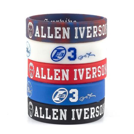 5 stk Iverson 3 Basketballstjerne Silikon Armbånd Menn Armbånd Utendørs Sport
