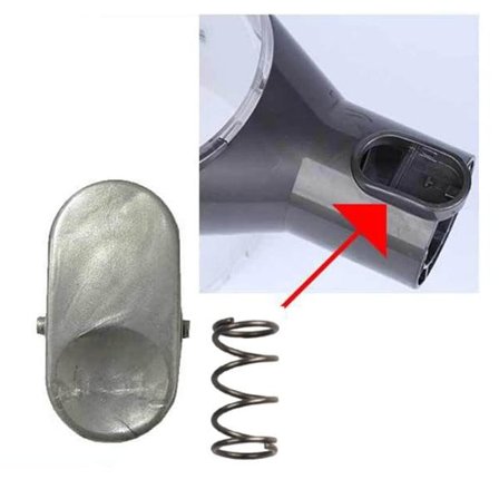 Åpningsknapp med fjær for Dyson V6/DC Støvbeholder - Grå