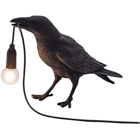 /EA/Lyckobringande fågel dekorativ kråka lampa fågel bordslampa kreativ djurformad lampa sovrum sänglampa vägglampa dekorativ lampa - svart bordslampa
