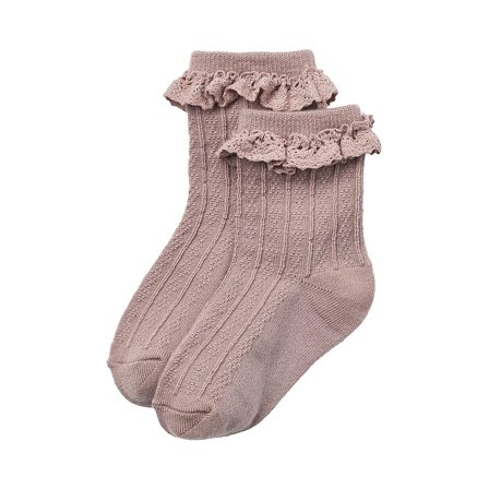 WHEAT Wool Lace Socks Nora 2-pak Dry Rose Str 21-24, Børn & Forældre, Børnetøj, Babysokker