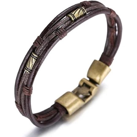 Retro Leather Bracelet for Men, Vintage Style, 22 cm
