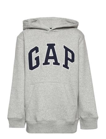 V-New Campus Logo Hood Hoodie Grå GAP