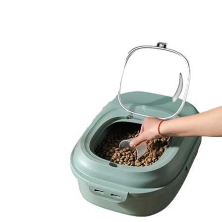 Kjæledyr hund mat oppbevaring beholder tørr katt mat boks pose fuktighetssikker forsegling lufttett med målekopp