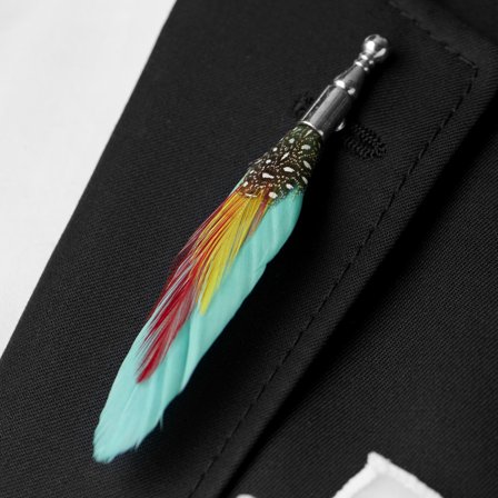 Broche "La plume tropicale" pour hommes - Broches en forme de plume