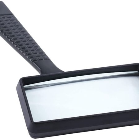 Bærbar rektangulær læseforstørrelsesglas 5X plastikhåndtag 100 x 50mm forstørrelsesglas navigationsbøger D