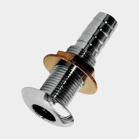 Bordsgenomföring med nippel, krom, 1 1/4" x slang 38 mm