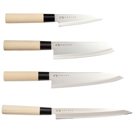 Satake Houcho med 4 knive leveret i balsaboks | KitchenOne