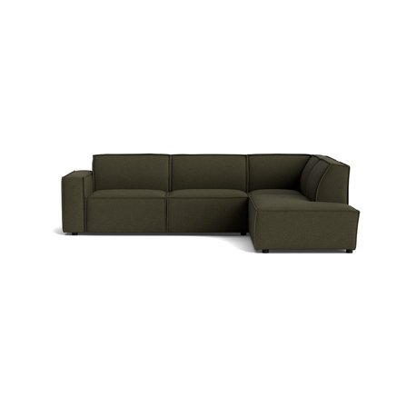 Lyon Højrevendt Hjørnesofa - Loop Grøn - Tidløst Design - 289x218x80cm - Perfekt til Afslapning og Hygge - Holdbart og Komfortabelt Materiale