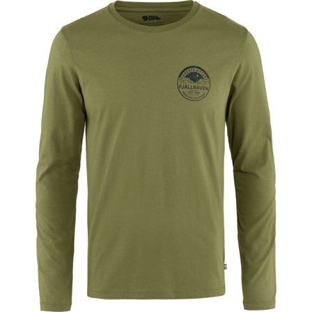 Fjällräven Forever Nature Badge LS L - Miehet - Caper Green - T-paidat ja topit