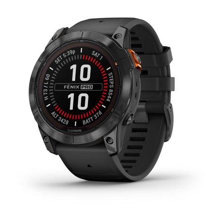 Garmin Fenix 7X Pro Solar Edition - skifergrå - Ja sportsur med bånd - svart - 32 GB