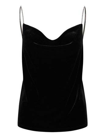 Mango | Velvet Top With Rhinestone Straps | XS