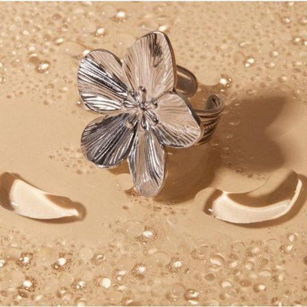 Enkel blomma öppen ring, romantisk fingerring, fashionabel justerbar ring, köp en få en gratis under en begränsad tid!!! silver silver
