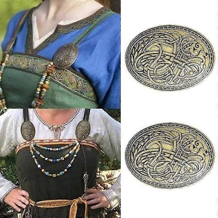 2x Viikinki-rintaneula Amuletti Ruotsi Skandinaavinen Lohikäärme Rintakoru Antiikki Kulta
