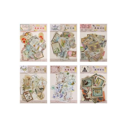 Vintage Frimärksdekaler Estetiska Dagsländedekaler Vintage