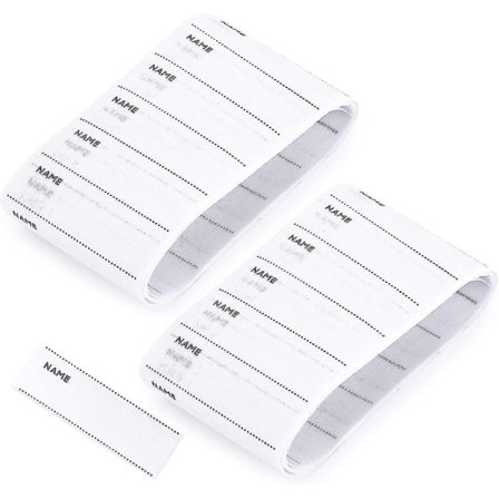 200 stk. navnelapper for klær, blanke navnelapper, vaskbare navnelapper for barn, skoleuniform, vevd stoff, personlig, skrivbar