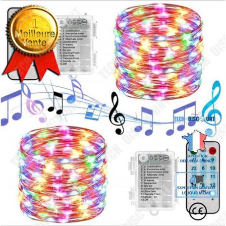TD batteridrivna LED-slingor, 5M 50 lysdioder 8 lägen med fjärrkontroll, för trädgård, jul, bröllop, fest (flerfärgad, 2 st)