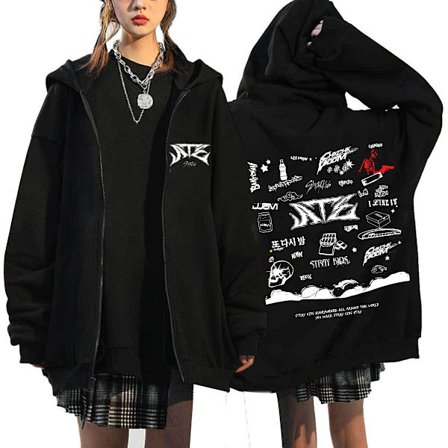 Stray Kids ATZ Sångare Hoodie Lös Hoodie