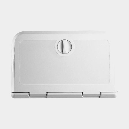 Inspektionsluge Nuova Rade Hatches for VHF/RadioCD, rektangulær, 180 x 285 mm, med dreje + lås, hvid