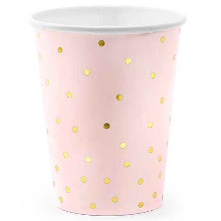 Polka Pahvimukit Vaaleanpunainen 6-pack