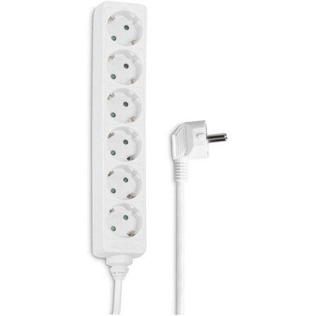 Grenuttag med 6 Uttag 1,4 m Vit