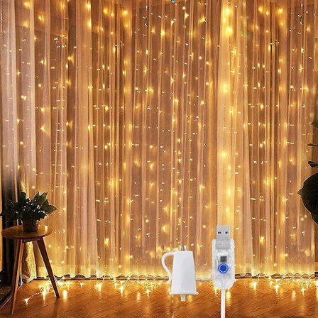 #LED lysgardin, indendørs lysgardin, feelysgardin, 8 lystilstande, energieffektivitet A+++#