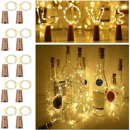 10-pack imitation kork koppar stjärnformade vinflaske ljusslingor, B