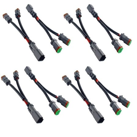 8 KPL Y-tyypin johdot Deutsch DT DTP 2-nastainen pistorasia-adapteri LED-pod-työvalolle jälkiasennusliittimet Wi