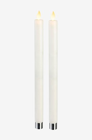 Star Trading - Antiklys LED i 2 pak, 30 cm - Hvid - Lys - Fra Homeroom