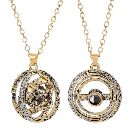 Jeg elsker dig 100 sprog halskæde sæt roterende astronomisk kugle vedhæng projektion par halskæde romantisk gave til hende - guld