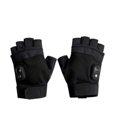 Svarte oppvarmede hansker med 2000mAh batteri for vintervarme