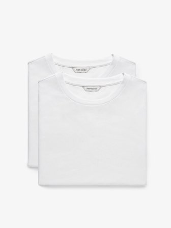 John Henric Men's 2er-Pack Weiß Slim Fit Lightweight T-Shirt Size S