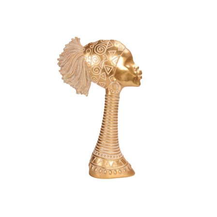 Polyresin-kultainen etninen sisustushahmo, 19x8x33cm