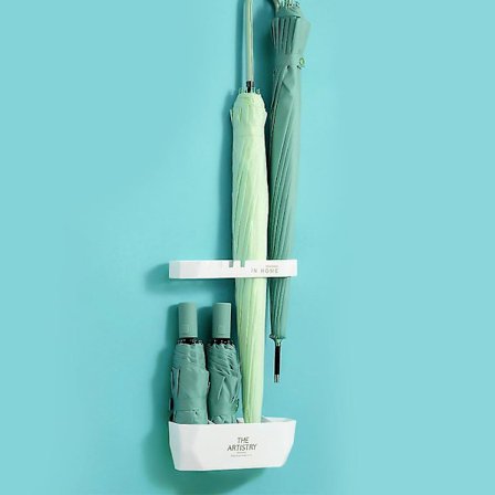 Väggmonterat paraplyställ, långt och kort paraplyställ i plast